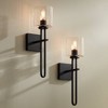 Possini Euro Design Possini Euro Katrina 17 1/2" High Black Wall Sconce Set of 2 - 2 of 4