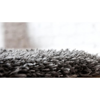 Slate Gray Synthetic Shag Rectangular Indoor Rug 2' x 3'