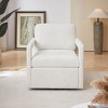 Swivel Accent Chair - Mid Century Modern Chair with Track Arms, 360° Swivel Upholstered Barrel Chair Single Sofa Chair Arm Chair Reading Chair - 4 of 4