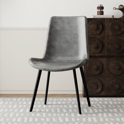Luck Live Dining Chairs Set of 4 Leather Upholstery Metal Frame