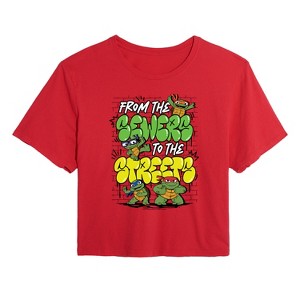 Women's - Teenage Mutant Ninja Turtles Mutant Mayhem - From The Sewers To The Streets Cropped Graphic T-Shirt - 1 of 3