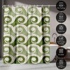 Americanflat 71" x 74" Shower Curtain, Retro Waves In Green by Modern Tropical - 4 of 4