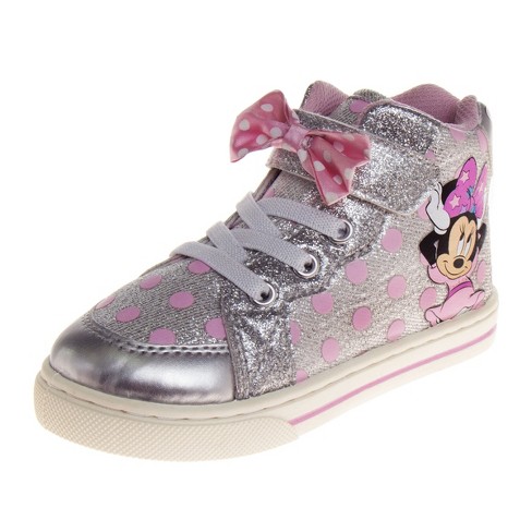 Disney Minnie Mouse Toddler Canvas Sneakers - Silver/pink, 11 : Target