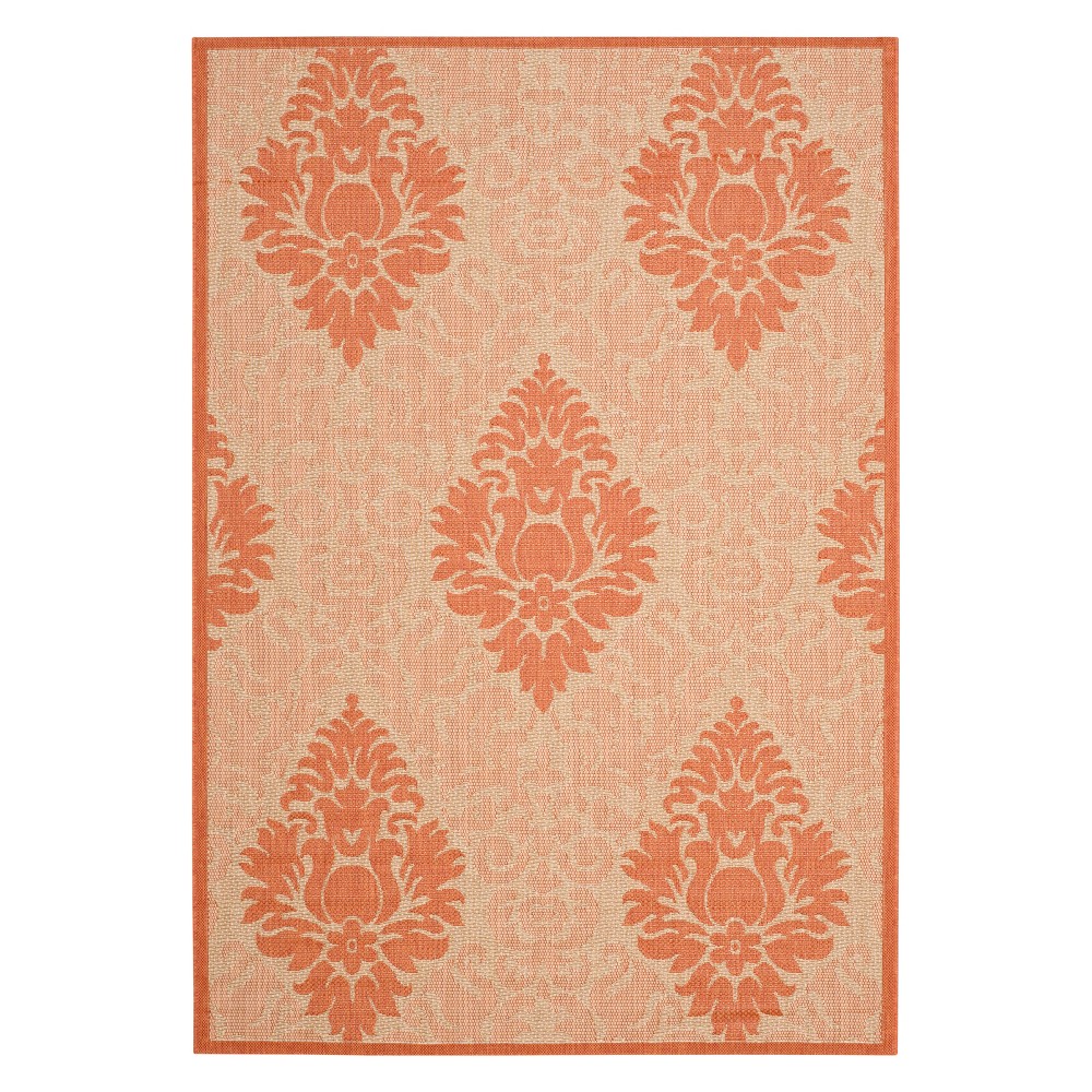 6'7inX9'6in Dorchester Outdoor Rug Natural/Terracotta - Safavieh