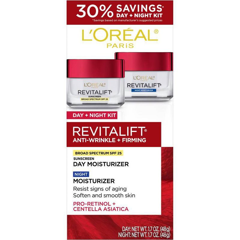 L&#39;Oreal Paris Revitalift Anti-Wrinkle Skincare Kit - 3.4 fl oz/2pk each, 1 of 10