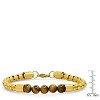 Steeltime Men's 18k gold plated stainless steel box chain and tiger eye beaded bracelet - 3 of 4