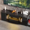 FUFU&GAGA Black TV Cabinet: Color - changing Lights, Ample Storage, Modern Design - 4 of 4