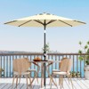 Garvee 10Ft Patio Umbrella, 8 Sturdy Ribs Outdoor Table Umbrella with Crank Lift & Push Button Tilt - Market Umbrella for Pool, Deck, Yard - 2 of 4