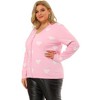 Women's Plus Size Cute Heart Dating Long Sleeve Sweater Cardigans - Agnes Orinda - 4 of 4