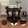 KWPZQEB 2-Tier Round End Table, 22 Inch - Vintage Sofa Side Table with Bottom Shelf, Solid Wood End Table for Living Room Bedroom - 4 of 4