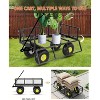 Steel Garden Wheelbarrow - Convertible Wheelbarrow, Foldable Sides, Quick-Release Hinges, Heavy Duty, Corrosion-Resistant Frame - 2 of 4