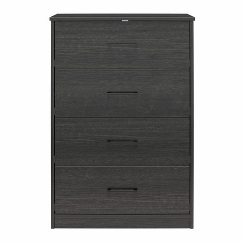 Ameriwood Home Brez Build Collection Pearce 4 Drawer Dresser, Black Oak ...