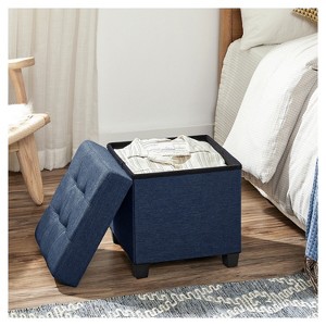 SONGMICS Storage Ottoman, Small Ottoman Foot Rest with Legs, 15 x 15 x 15.7 Inches Foot Stool, Ottoman with Storage, Load up to 660 lb, - 1 of 4