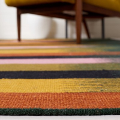 Handwoven Multicolor Wool Geometric Rectangular Rug, 8' x 10'