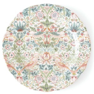 Spode Morris & Co Strawberry Thief Serving Platter - 12 Inch Earthenware Tableware with Scalloped Edge - Formal Dining for Afternoon/High Tea - 1 of 4