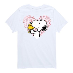 Boys' - Peanuts - Snoopy Woodstock Xo Heart Short Sleeve Graphic T-Shirt - 1 of 4