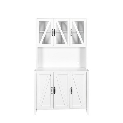 NicBex 70.87 Inch Kitchen Pantry Storage Cabinet with 6 Doors and Shelves for Dining Room,Bathroom,Kitchen,White