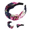 Unique Bargains Women's Elegant Knotted Printed Wide Hairband 6.50"x4.92" Navy Blue 1 Pc - 3 of 3