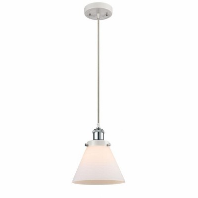 Cone - 1 Light Cord Hung Mini Pendant In Industrial Style-10 Inches Tall and 8 Inches Wide