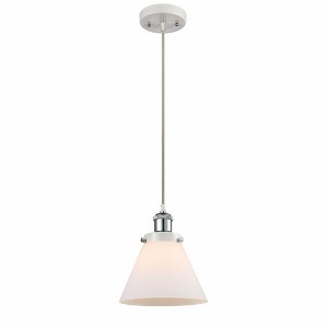 Cone - 1 Light Cord Hung Mini Pendant In Industrial Style-10 Inches Tall and 8 Inches Wide - 1 of 1