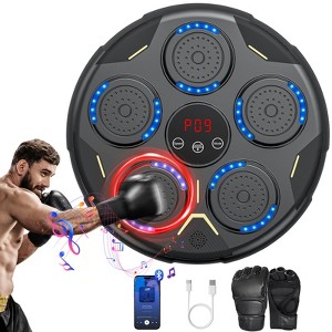 SUGIFT Smart Music Boxing Trainer Wall Mount with LED Lights Bluetooth Speaker Punch Counter for Reflex Speed Training Adults Kids - 1 of 4