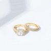 Sterling Silver Antique Ring Set | Platinum/Gold Plated with CZ | Vintage Cubic Zirconia Stacking Jewelry - 3 of 4