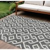 Black And Ivory Geometric Washable Indoor Outdoor Area Rug - 2 of 4