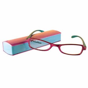 Calabria 837 Metallic Reading Glasses|Womens|Hard Case|Crystal Accents|Vibrant|Spring Hinged|18 Power Options|Mahogany Bronze/Golden Yellow|+1.50 - 1 of 4