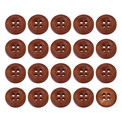 Unique Bargains Wooded Sewing DIY Craft Clothing Sewing Round Buttons 50 Pcs
