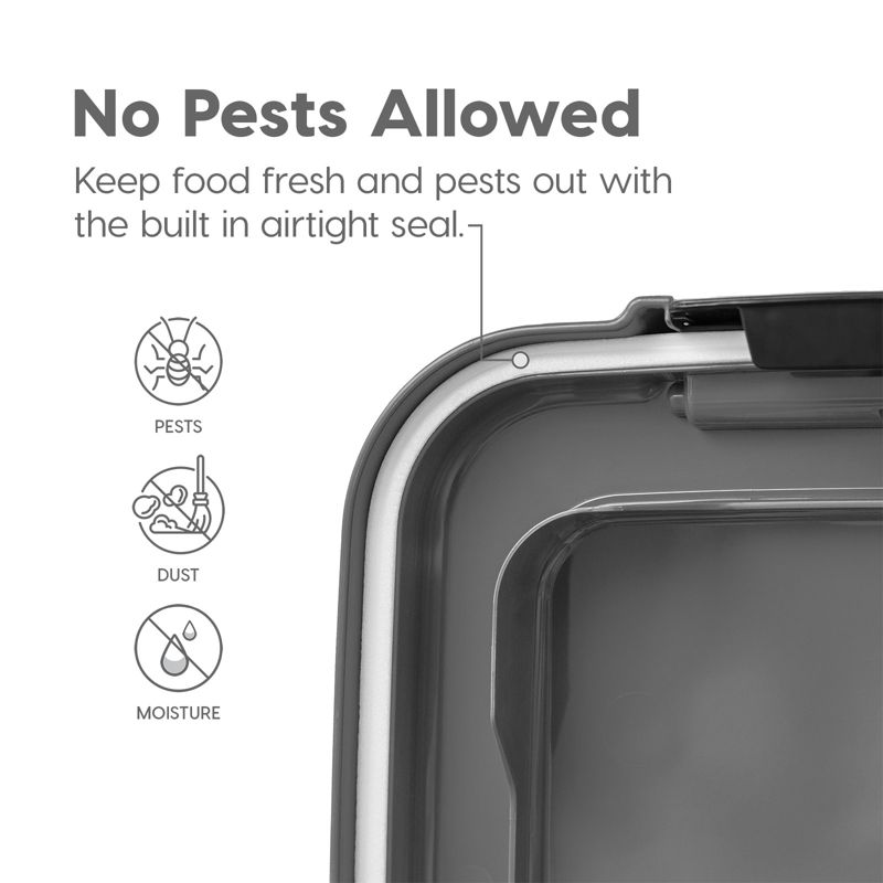 IRIS USA 30lbs + 11lbs Airtight Pet Food Storage Container Combo with Scoop and Casters, up to 41lbs, 3 of 10