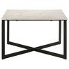 Coaster,Tobin Square Marble Top Coffee Table White and Black - 2 of 4