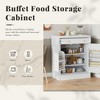 Modern Freestanding Kitchen Pantry Cabinet, Coffee Bar Storage with Drawer, 2 Adjustable Shelves & 2 Door Shelves - 2 of 4
