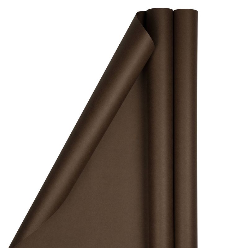 JAM Paper &#38; Envelope 2pk Matte Gift Wrap Roll Chocolate Brown, 5 of 7