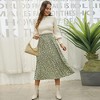 EXLURA Womens High Waist Polka Dot Pleated Skirt Midi Swing Skirt with Pockets - 4 of 4
