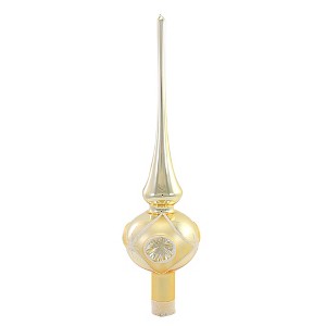 Sbk Gifts Holiday 12.0 Inch Champagne Stardust Tree Topper Christmas Finial Mini Reflector Tree Toppers - 1 of 3