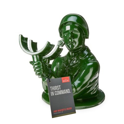 Green Polyresin Army Man Wine Bottle Holder