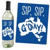 Big Dot of Happiness Australia Day - G'Day Mate Aussie Party Decorations for Women and Men - Wine Bottle Label Stickers - Set of 4 - 2 of 4