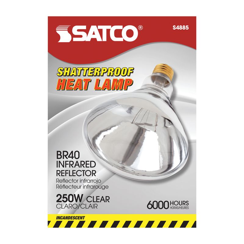 Satco 250 W BR40 Heat Lamp Incandescent Bulb E26 (Medium) Warm White 1 pk, 1 of 2