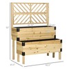AZL1 Life Concept Planter Raised Garden Bed with Trellis 2 Tier Wooden Elevated Metal Corners Self Draining for Outdoor, Brown, 46.7"*15.6"*10.8" - 3 of 4