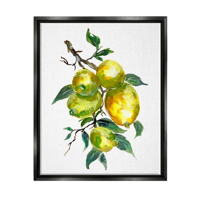 Stupell Industries Lemon Citrus Fruit Tree Framed Floater Canvas Wall Art