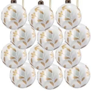 Whisen D3.9" Christmas Ball Ornaments, Glass Decorative Hanging Ball Christmas Tree Ornaments, Set of 6 - 1 of 4