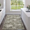 Washable Vintage Rug Non Slip Low Pile Rug Soft Floral Distressed Throw Floor Cover Foldable Indoor Carpet for Living Room Bedroom Playroom Nursery - 3 of 4