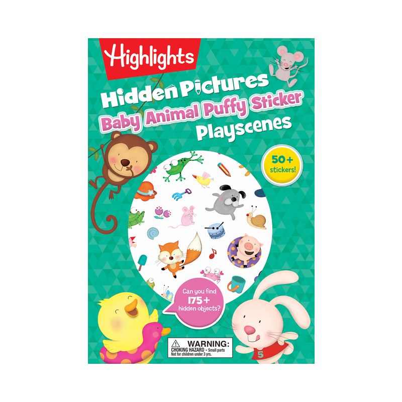 Baby Animal Hidden Pictures Puffy Sticker Playscenes - (Highlights Puffy Sticker Playscenes) (Paperback), 1 of 2