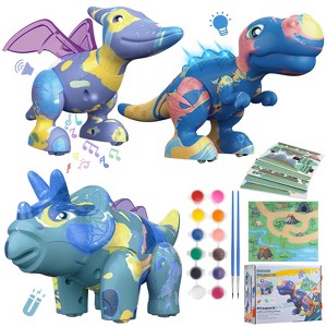 Coucheta Magnetic Dinosaur, Take Apart Dinosaur with Light, Roar Sound, Play Mat & Painting Kit, Christmas Birthday Gifts - 1 of 4