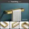 Bathroom Hardware Set Brushed Gold 4-Piece Towel Bar Set Square Bathroom Accessories Kit Stainless Steel Wall Mounted - 4 of 4