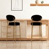 Faux Leather Upholstered Bar Stools with Metal Legs and Footrest for Kitchen, Dining or Home Bar (Set of 2) - 4 of 4