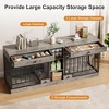 Dog Crate Furniture for 2 Dogs, Dog Kennel Indoor with Storage and Feeding Bowls, Double Dog Crate TV Stand for Small Medium Dogs - 4 of 4