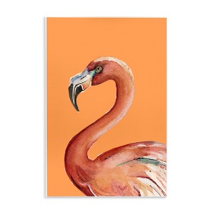 Stupell Industries Tropical Flamingo Bird Portrait Watercolor Detail Wall Plaque Art - 1 of 4