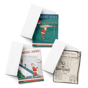 Holiday Winter Card Pack (3ct, Assorted) Breaking News Coal, Breaking News Golf, Santa for Office by Ramus & Co - 1 of 4