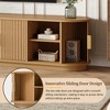 ORRD Farmhouse TV Stand for TVs up to 75", Wooden Media Console with Sliding Tambour Door, 4 Adjustable Shelves & Cable Management, Natural - 4 of 4